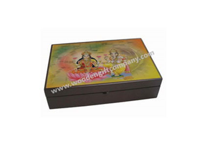 Rectangular MDF Box with top Lakshmi Ganesh digital print