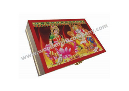 Rectangular MDF Box with top Lakshmi Ganesh design digital print