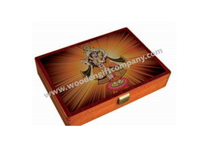 Rectangular MDF Box with top Radha Krishna design digital print