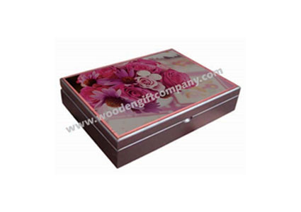 Rectangular MDF box with top flower design digital print