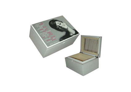 Rectangular MDF jewellery box with top digital print