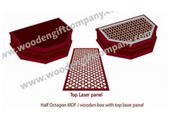 Half Octagon MDF / Wooden box with top
