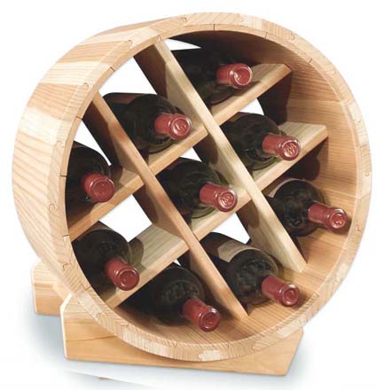 Round shaped Wooden wine rack