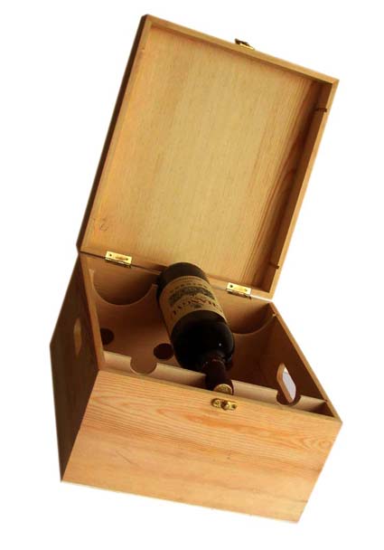 Wooden multiple wine bottle box
