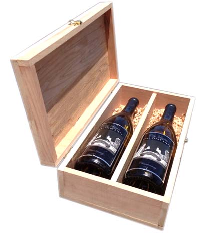 Wooden wine bottle box