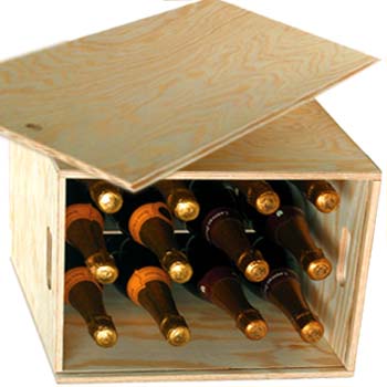 Wooden wine bottle crate