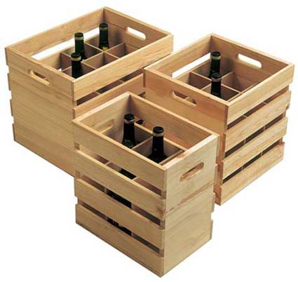Wooden wine crate