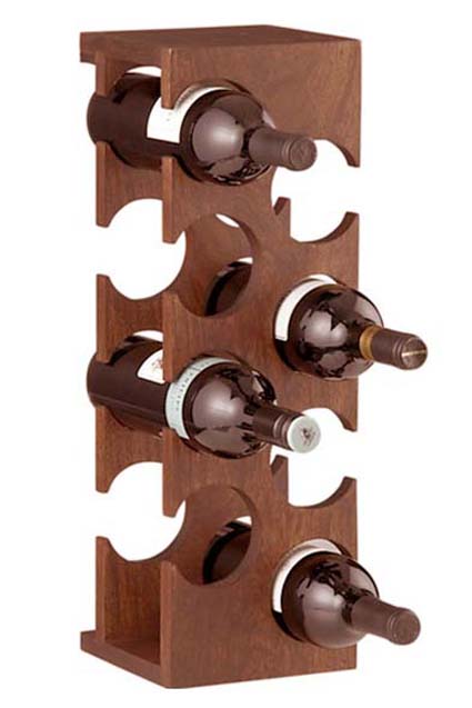 Wooden wine bottle rack
